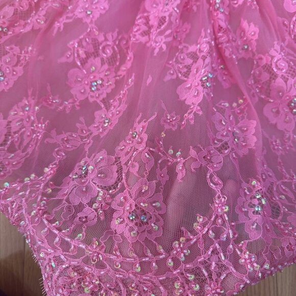 Sherri Hill Pink Lace & Sequin Short Dress – Size Small – Made in China - New - Picture 5 of 15